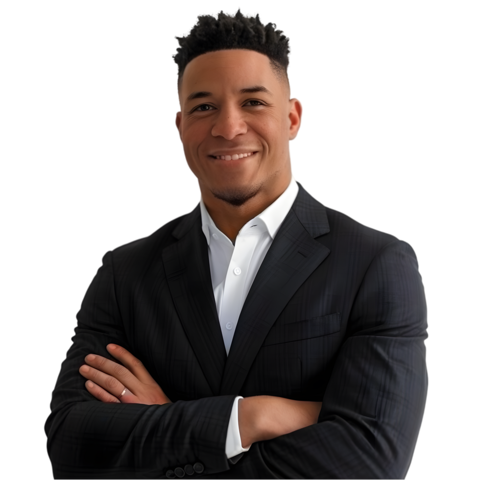 A man in a suit and tie smiling png