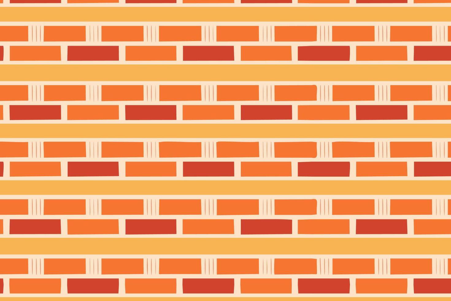Orange brick wall. Seamless pattern stock illustration. vector