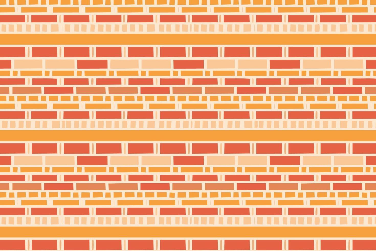 Seamless pattern with orange brick wall texture illustration. vector