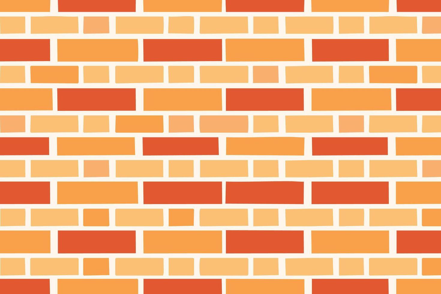 Seamless pattern with brick wall illustration. Orange color. vector