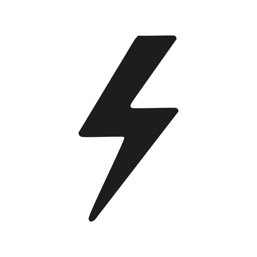 Black lightning icon illustration vector