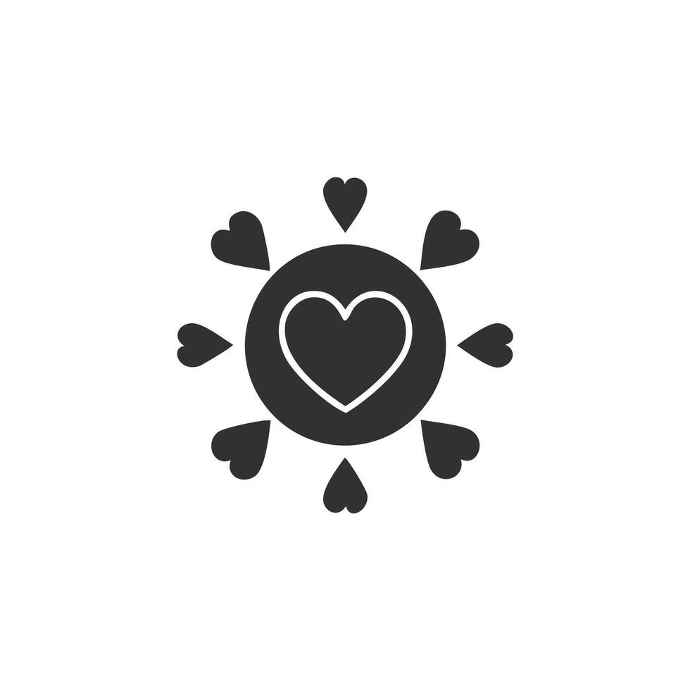 Love icon in flat style. Heart illustration on white isolated background. vector