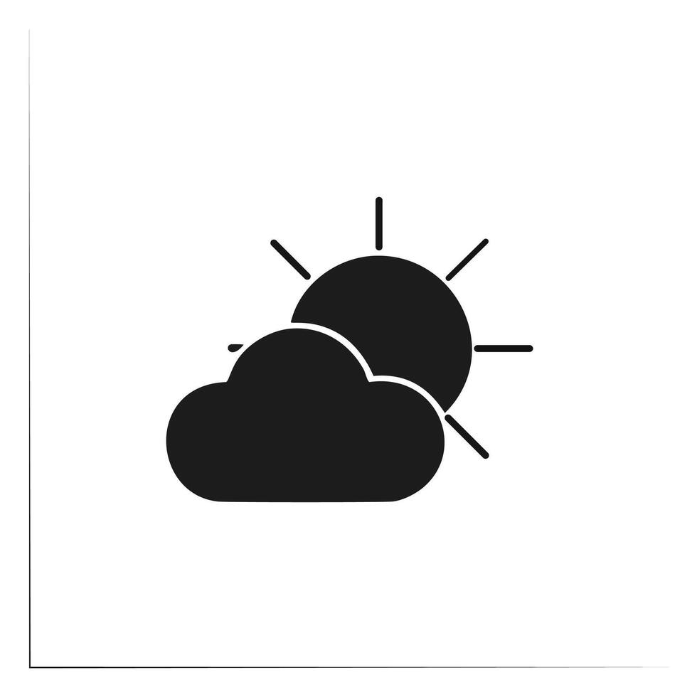 Sun and cloud icon. Weather forecast symbol. Flat illustration. vector