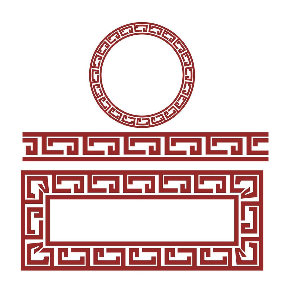 Set of greek style borders for copy space text vector