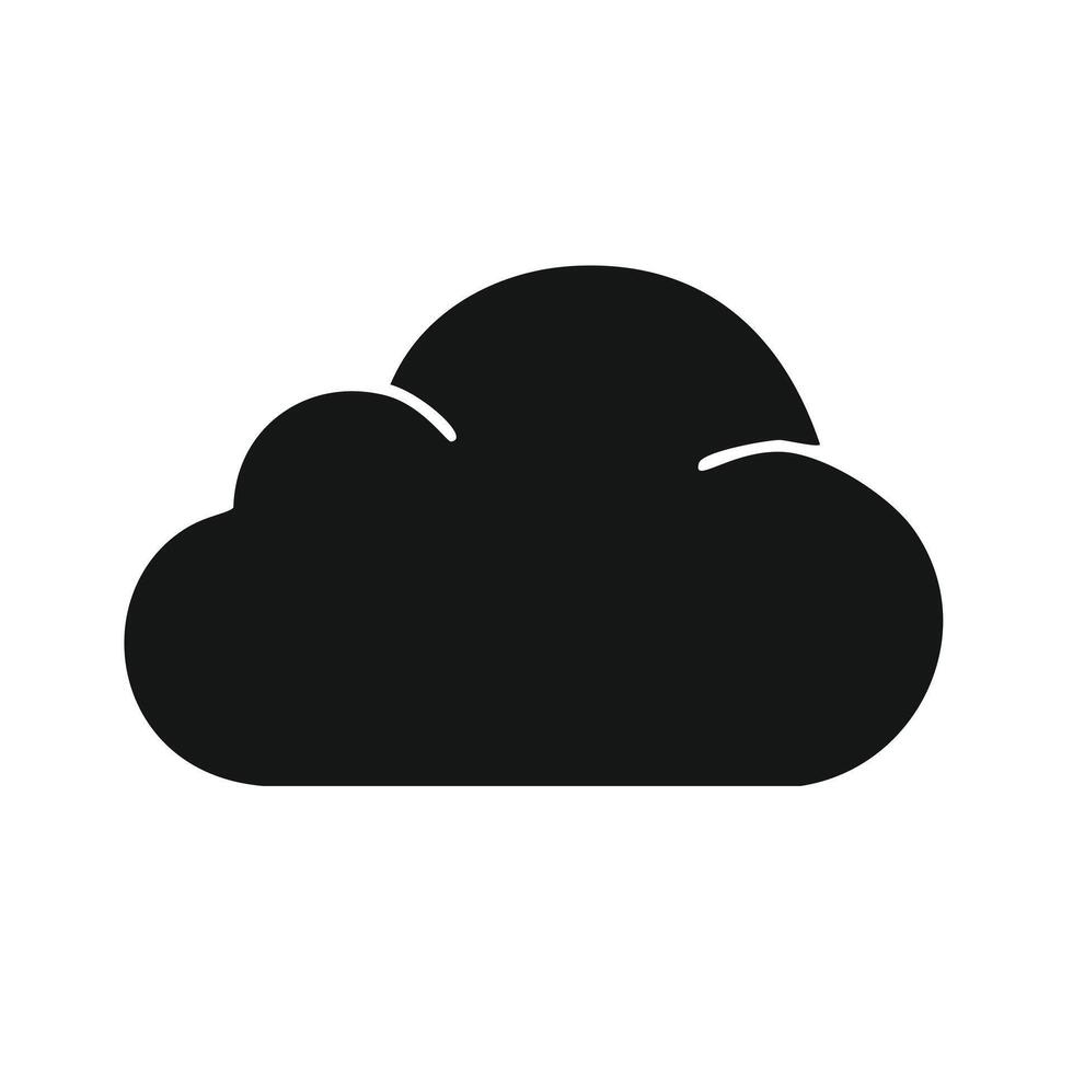 clouds icon over white background, silhouette style illustration. vector