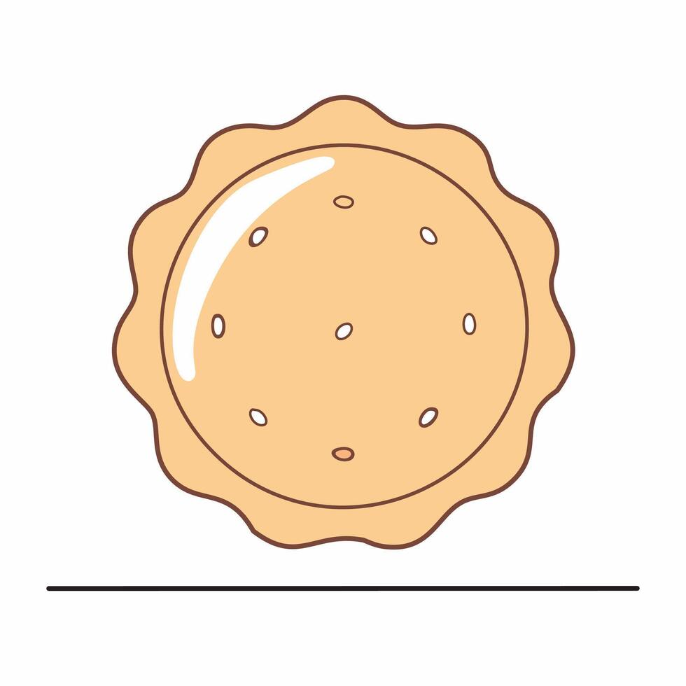 Illustration of a round biscuit, isolated on a white background vector