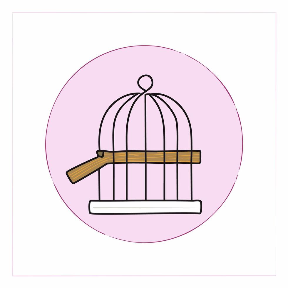Bird cage icon in flat style illustration on white background. vector