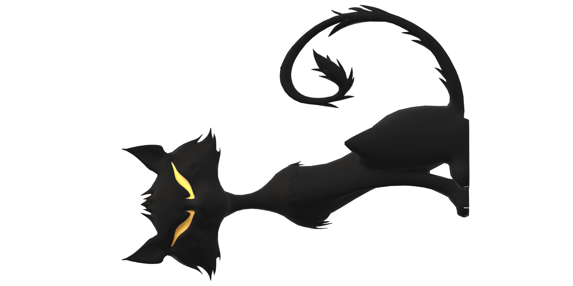 Horror Scary Black cat on a Transparent Background png