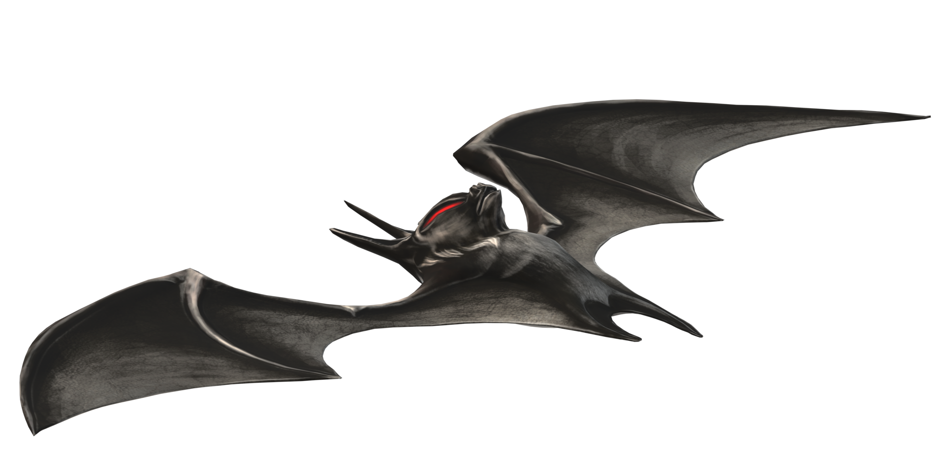Black Scary Bat isolated on a Transparent Background png