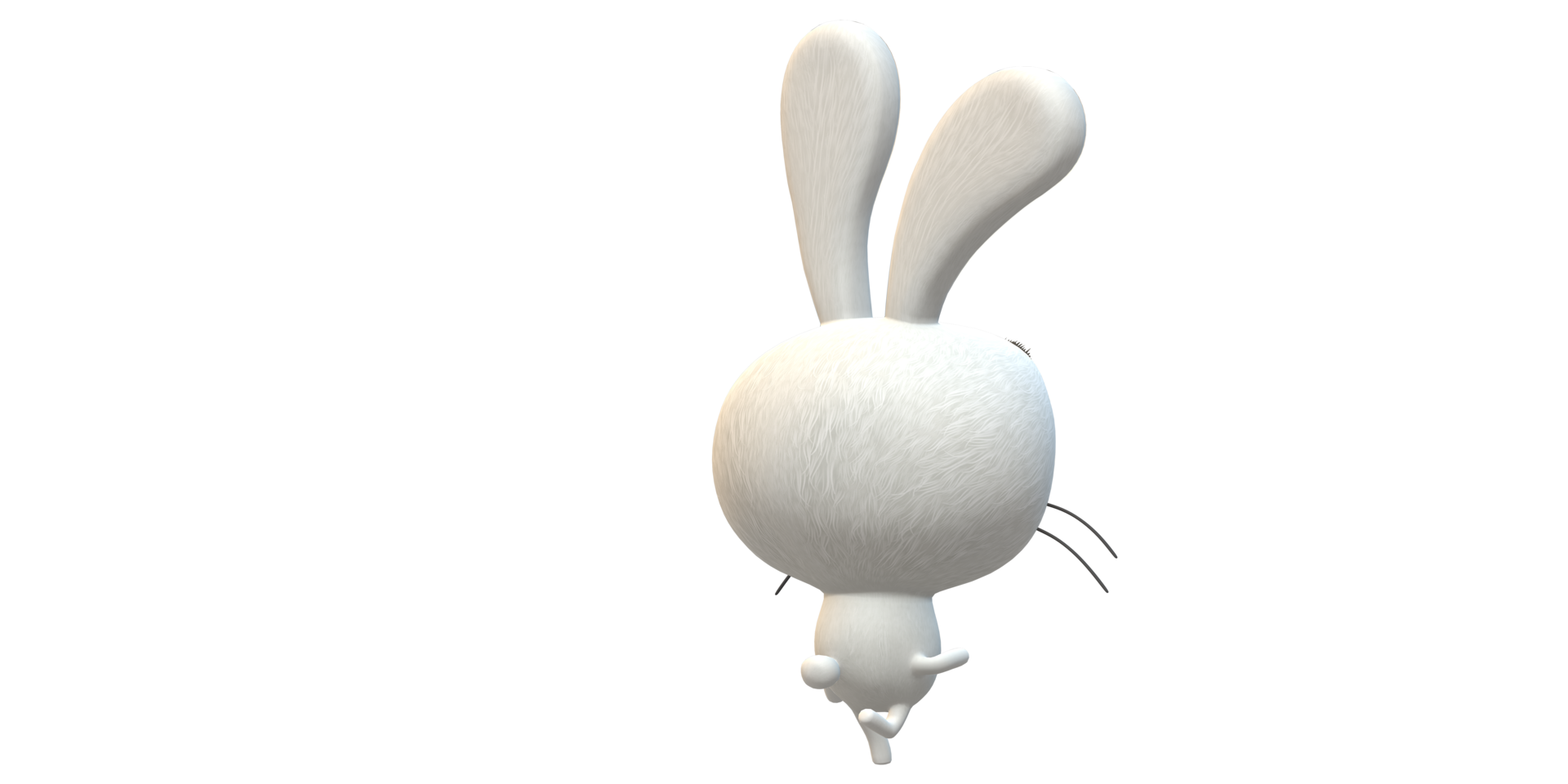 3D Bunny back angle on a Transparent Background png