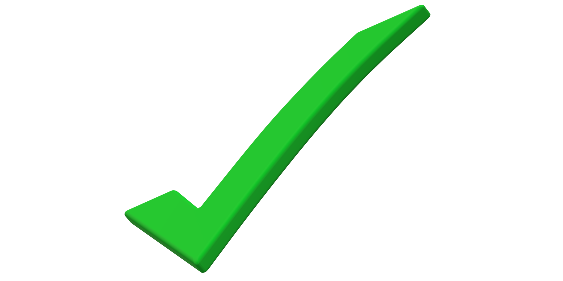 3D Green Tick Symbol on a Transparent Background png