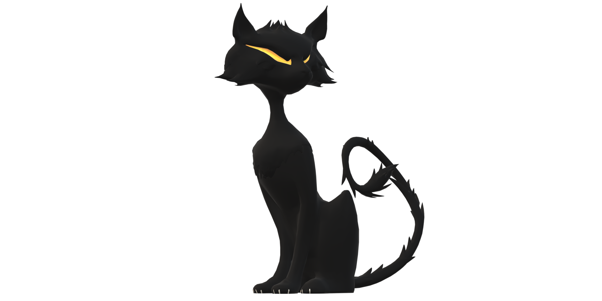 Moody Scary Black cat on a Transparent Background png