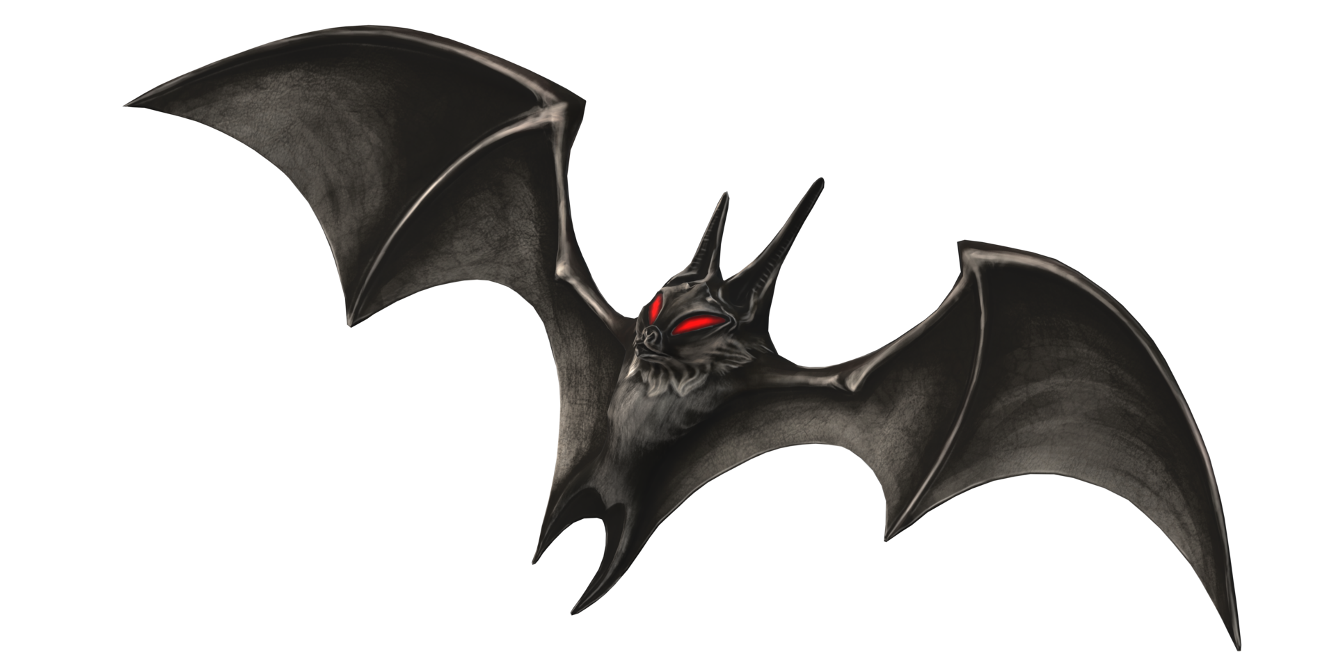 Scary Bat with red eyes isolated on a Transparent Background png