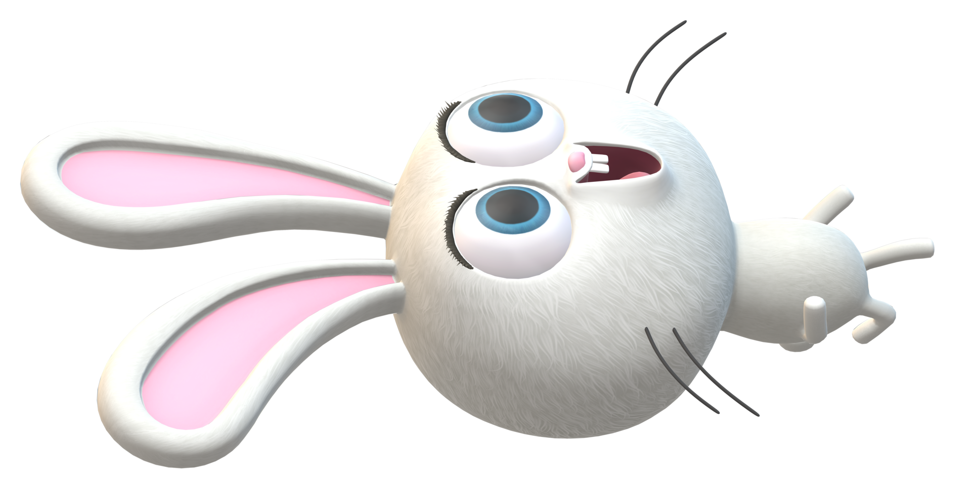 3D Bunny art on a Transparent Background png