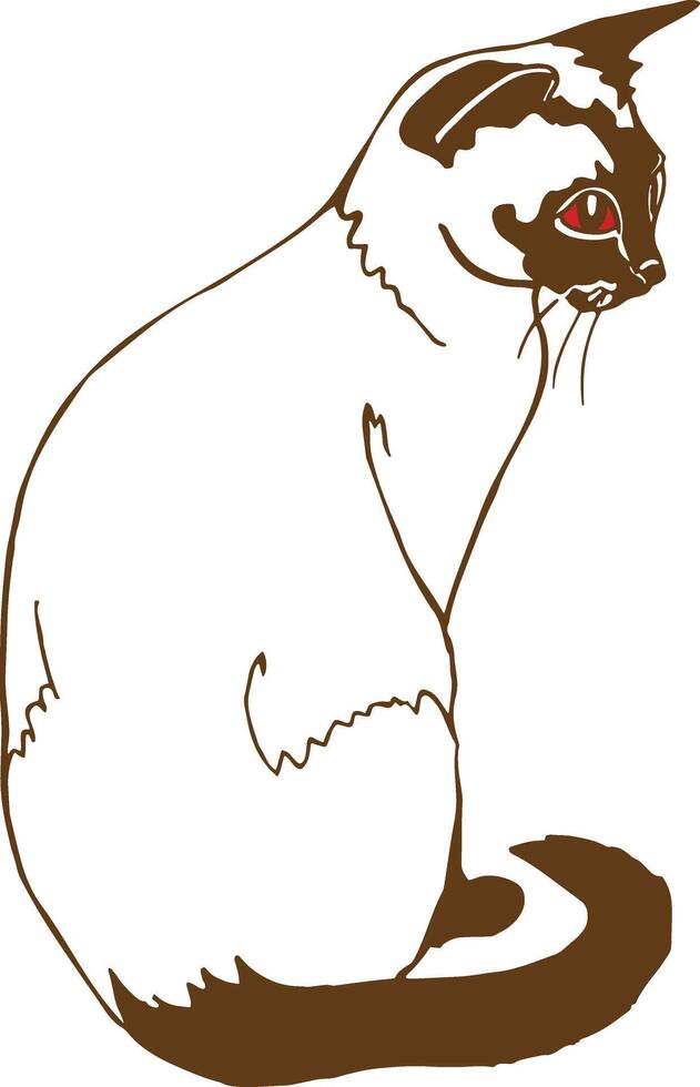 a cute cat with tall tail vector