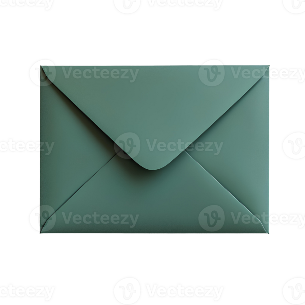 Green Envelope , Transparent Background, Clean Design, Green Envelope, Sealed Rectangular Envelope, Modern and Simple Style, Isolated Graphic Element for Mail png
