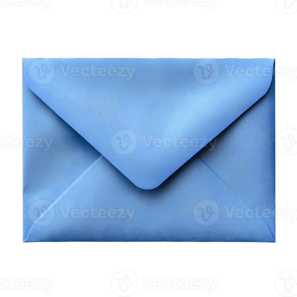 Blue Envelope , Transparent Background, Clean Design, Sky Blue Envelope, Sealed Rectangular Envelope, Modern and Simple Style, Isolated Graphic Element for Mail png