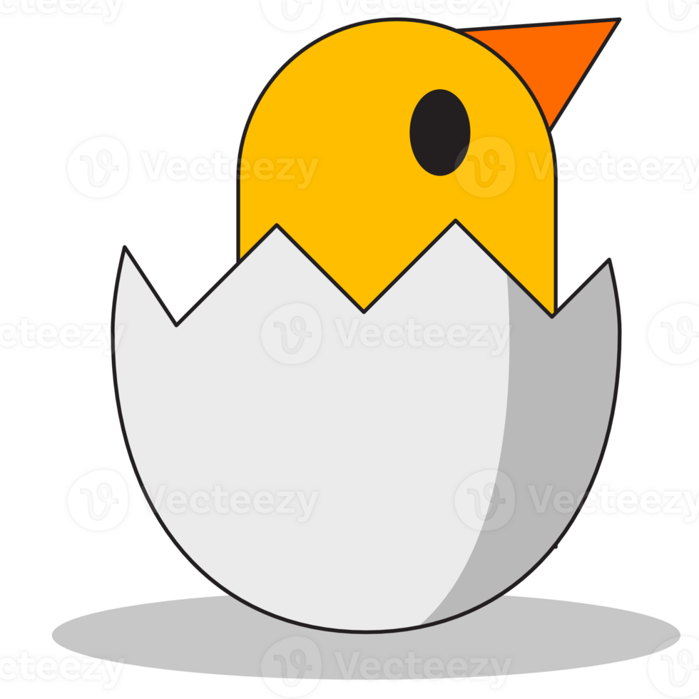Yellow Chicks hatch Illustration png