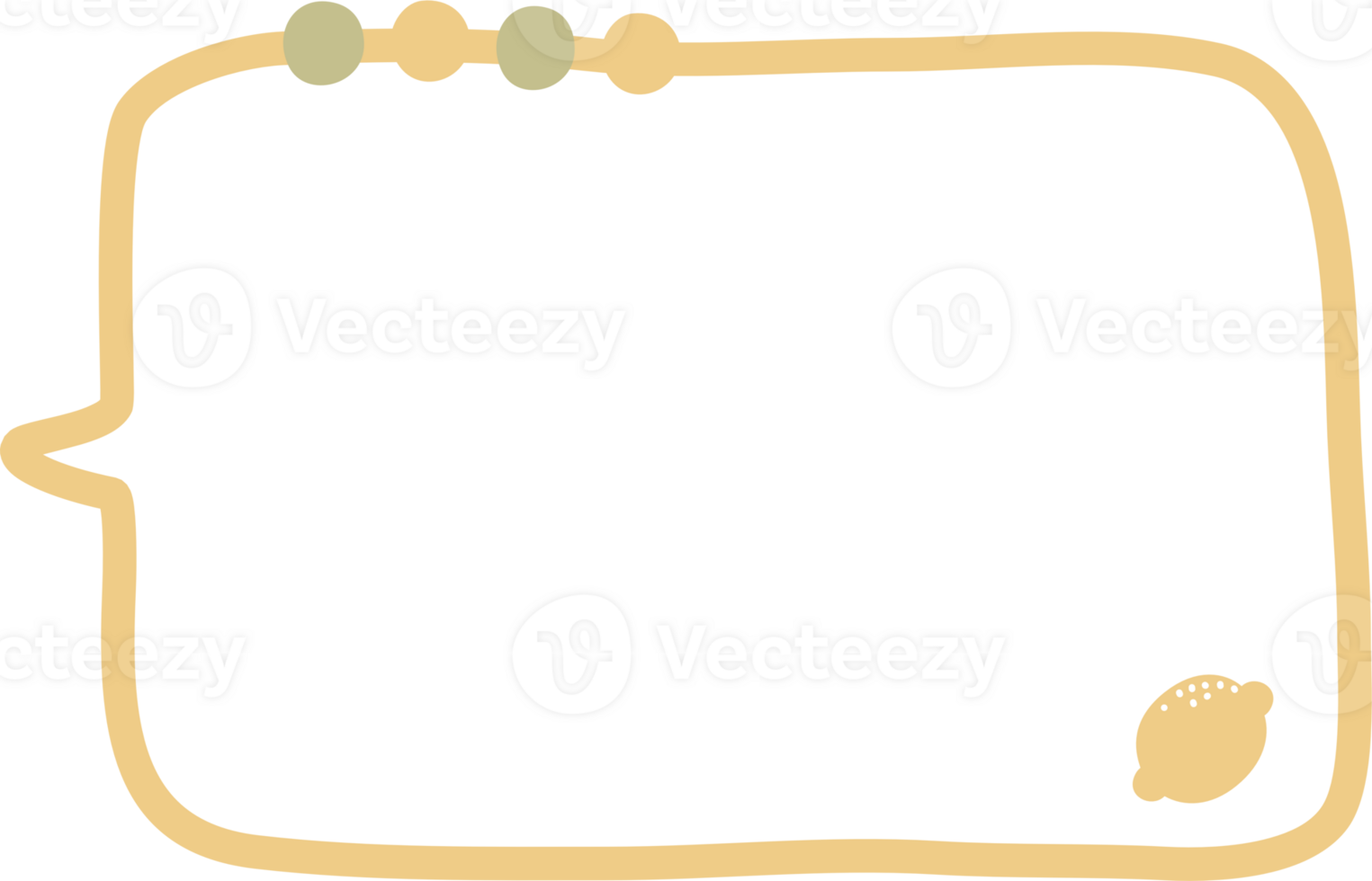 Hand draw doodle minimal lemon speech bubble balloon, icon sticker memo keyword planner text box banner png