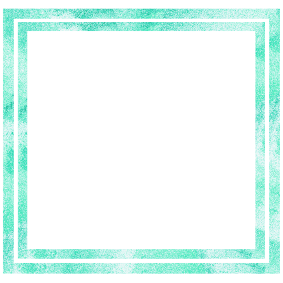 A glittery green square frame on a transparent background png