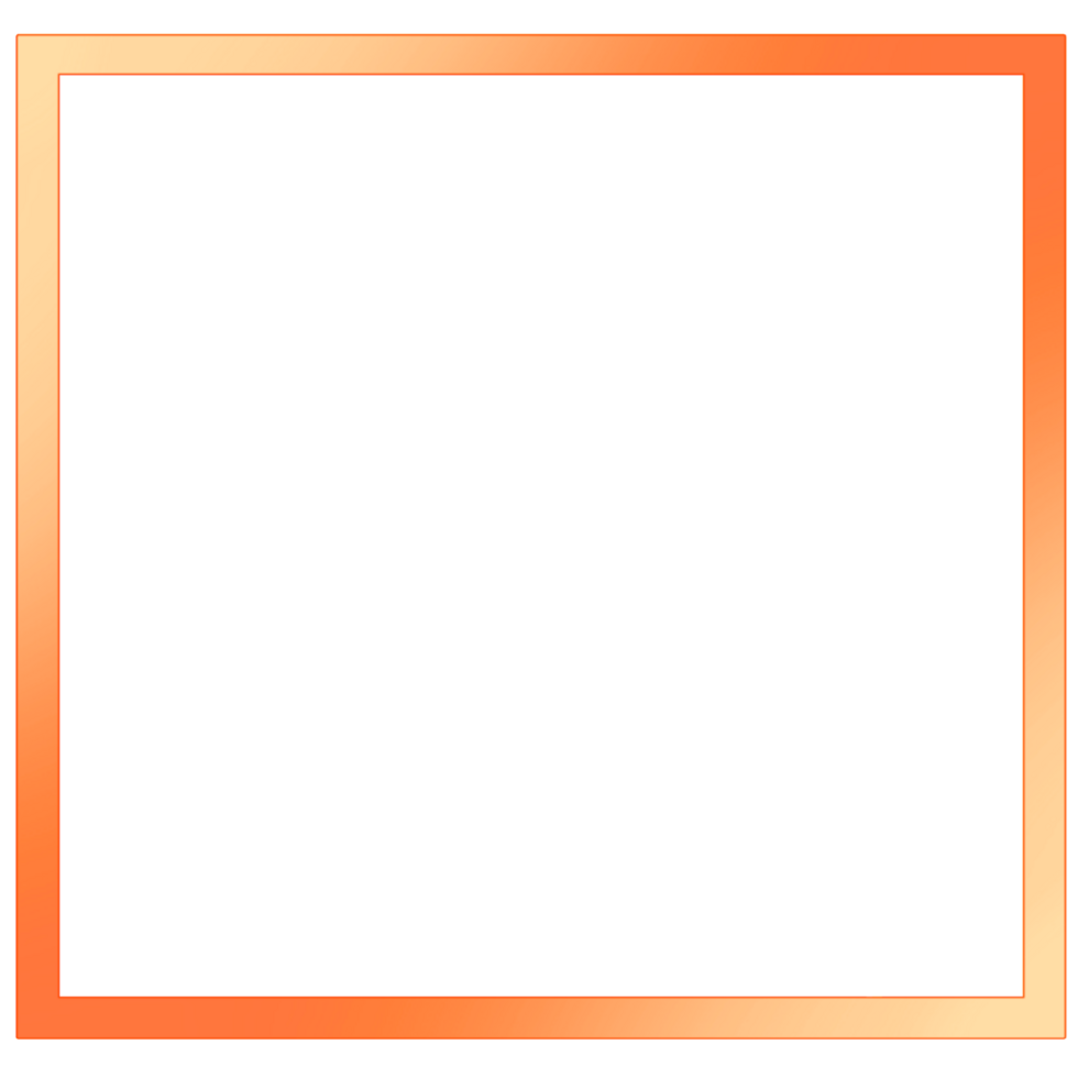 Orange square frame on a transparent background png