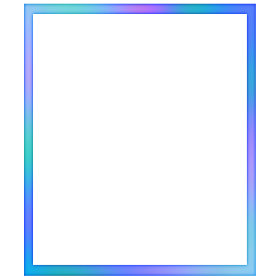 Purple and blue rectangle frame on a transparent background png