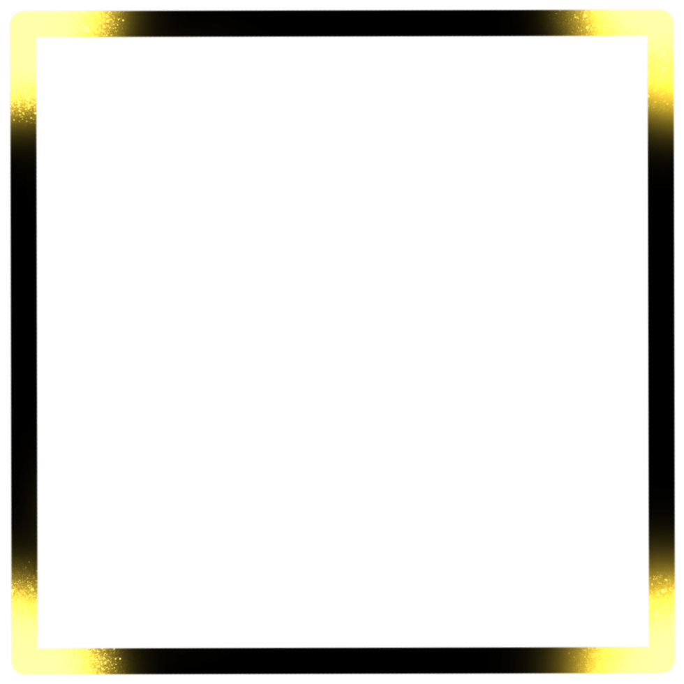 Black Square Frame with Bright Yellow Corners png