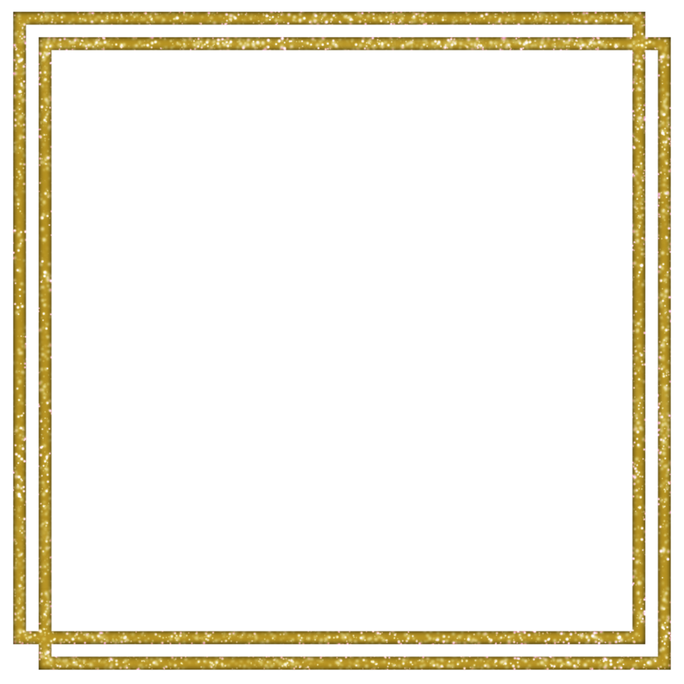 Dark gold glittery square border png