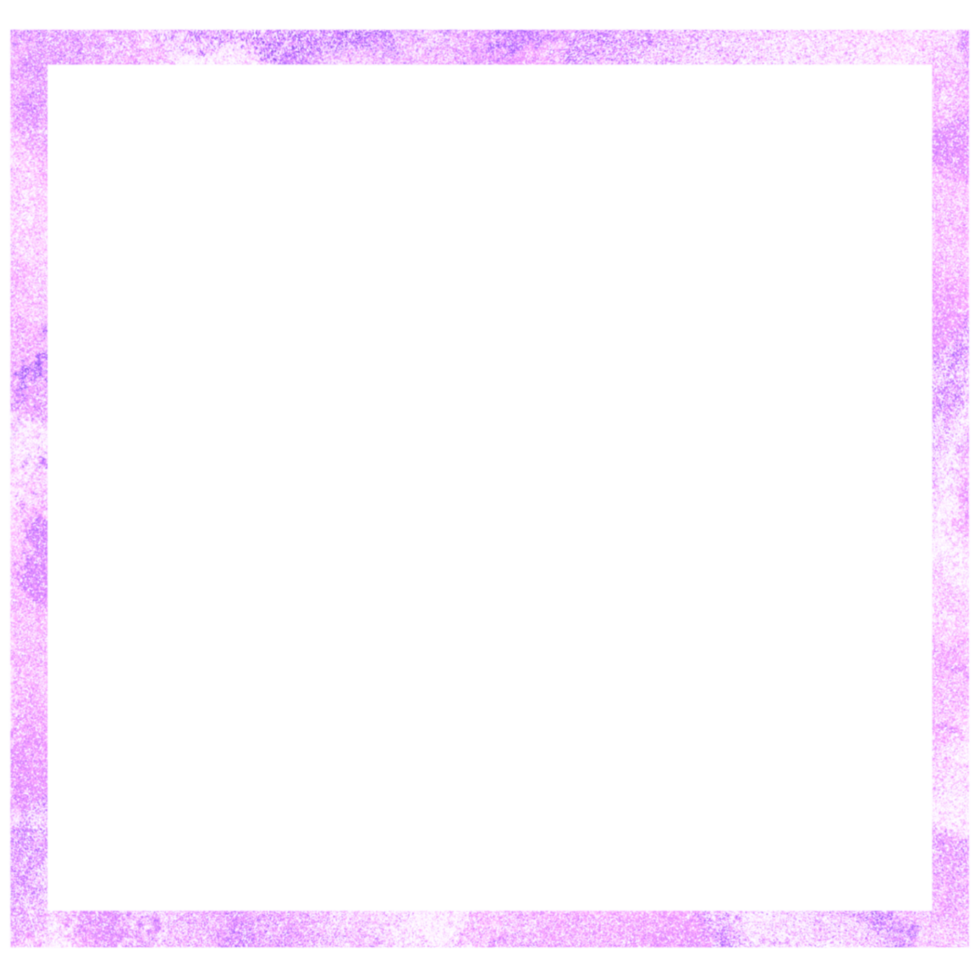 A glittery purple square frame on a transparent background png