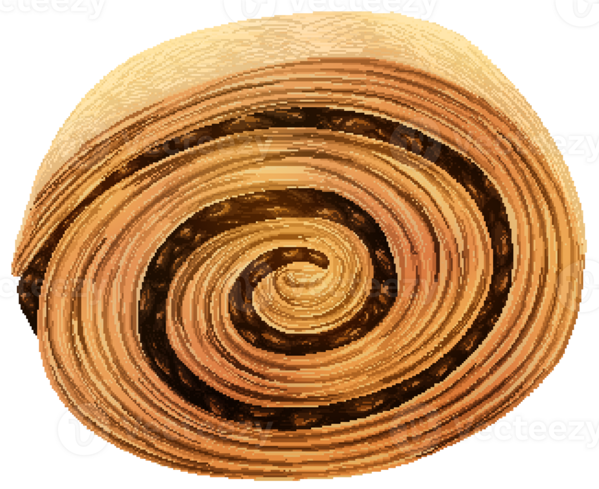 One slice of Rugelach in pixel art style png