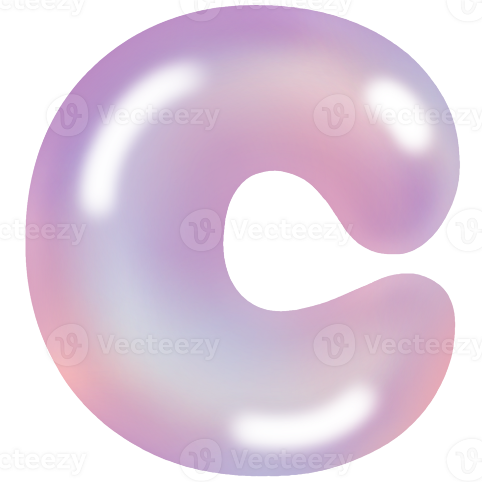 Pastel Bubble Letter C png