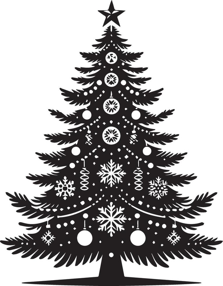 Christmas silhouette tree illustration vector