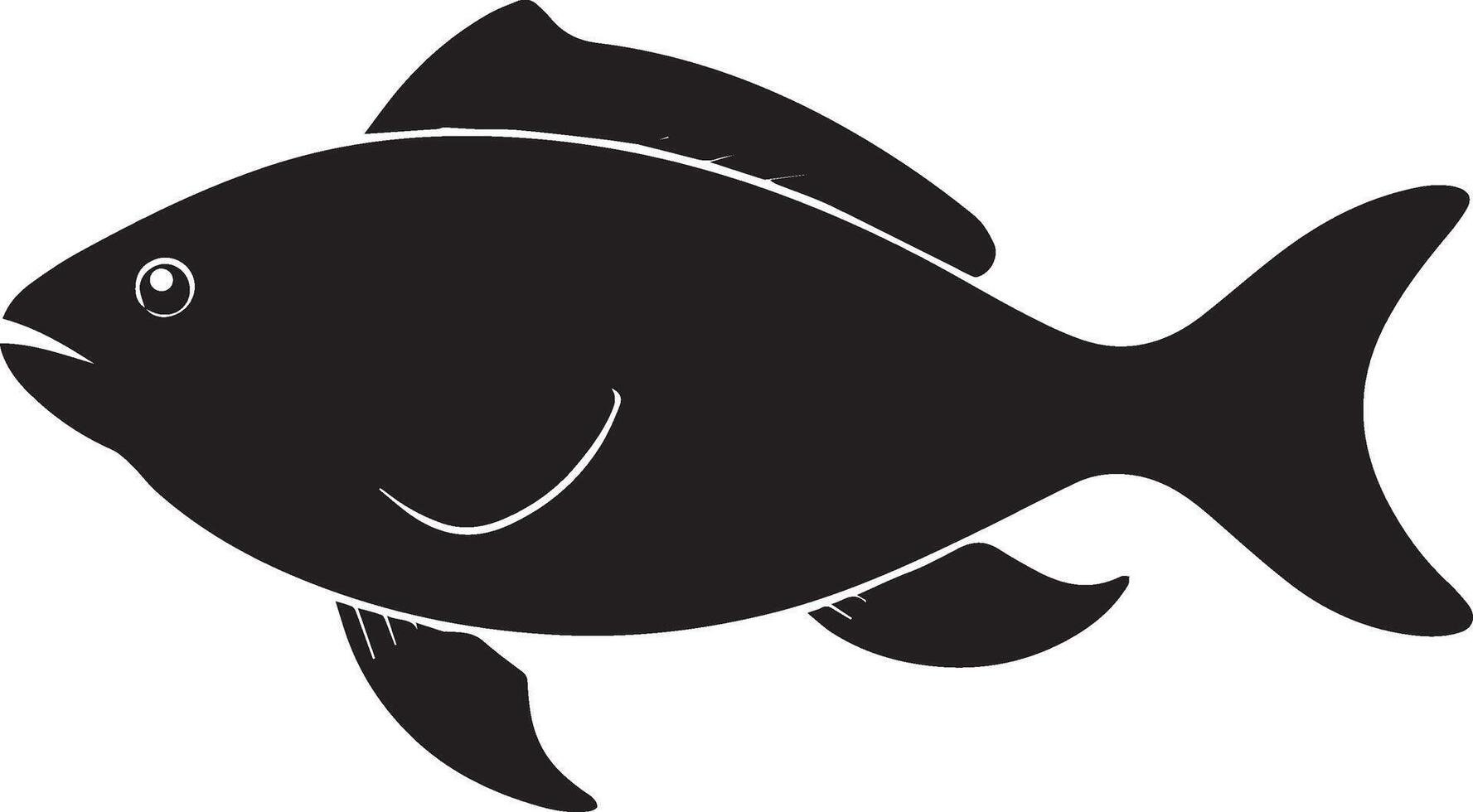 fish silhouette on white background vector