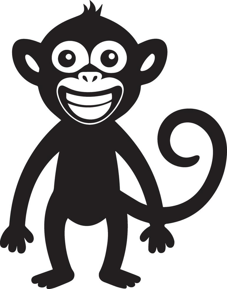 a cartoon monkey with a big smile vector