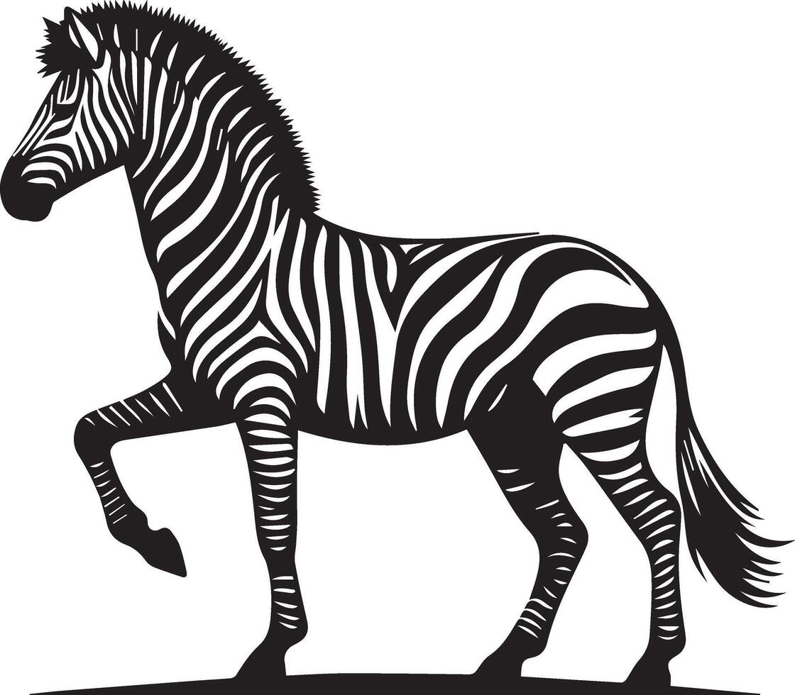 zebra silhouette on white background vector