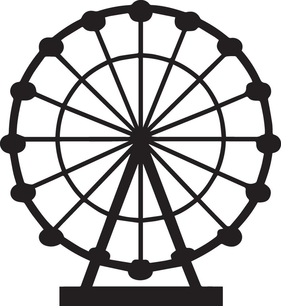 silhouette art of Ferris wheel isolated icon. vector