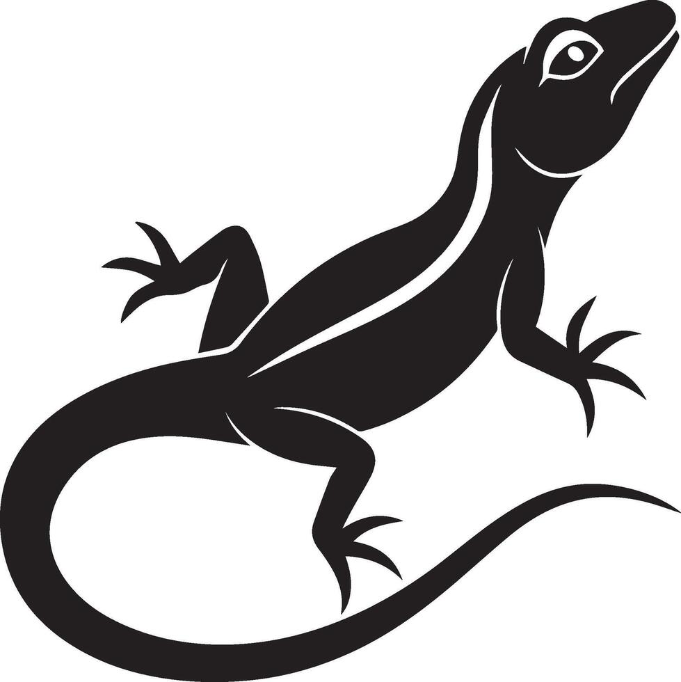 a lizard is shown in a black and white silhouette vector