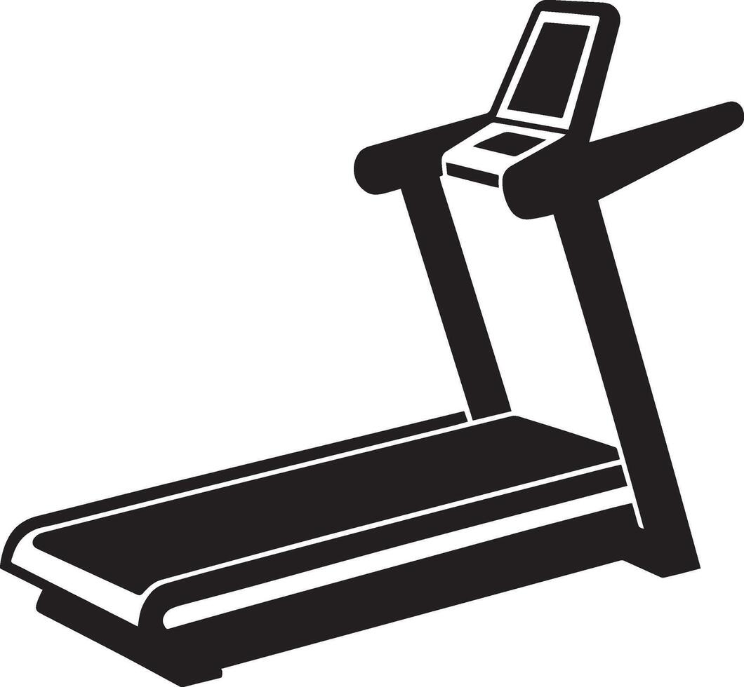 a black and white image of a treadmill vector