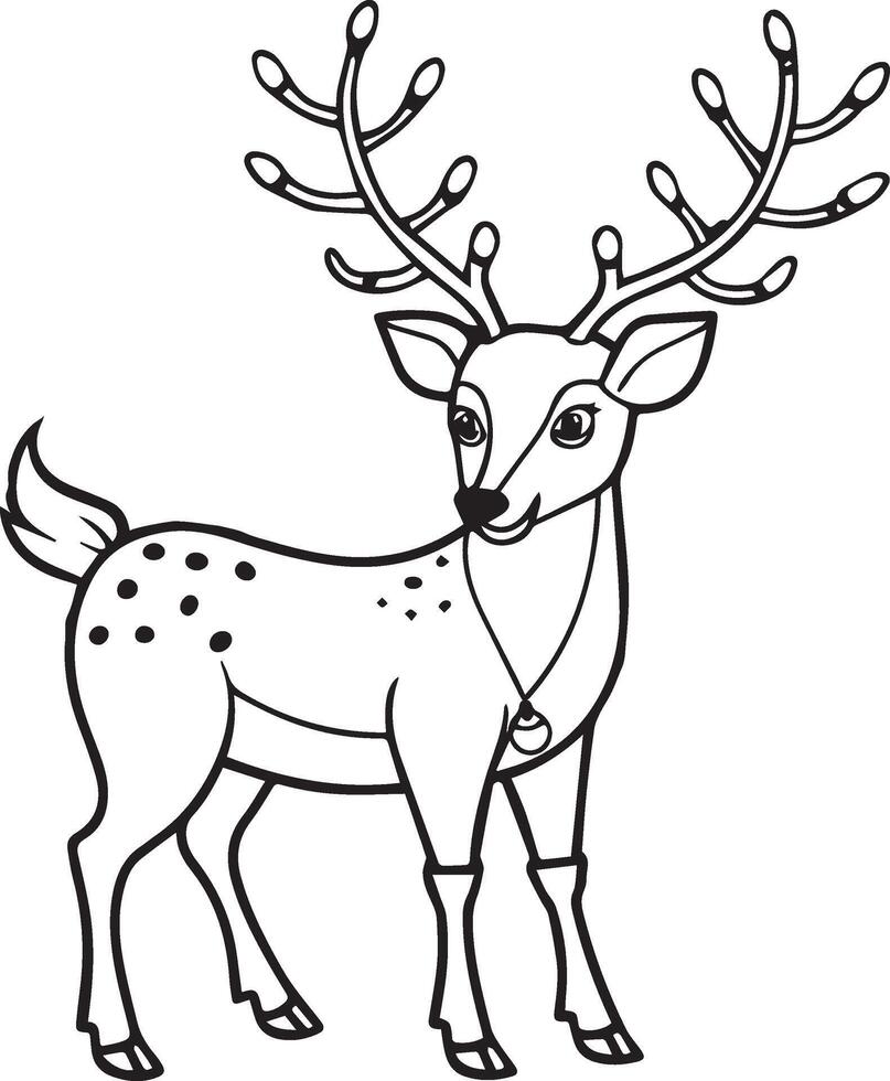 deer coloring pages for kids vector