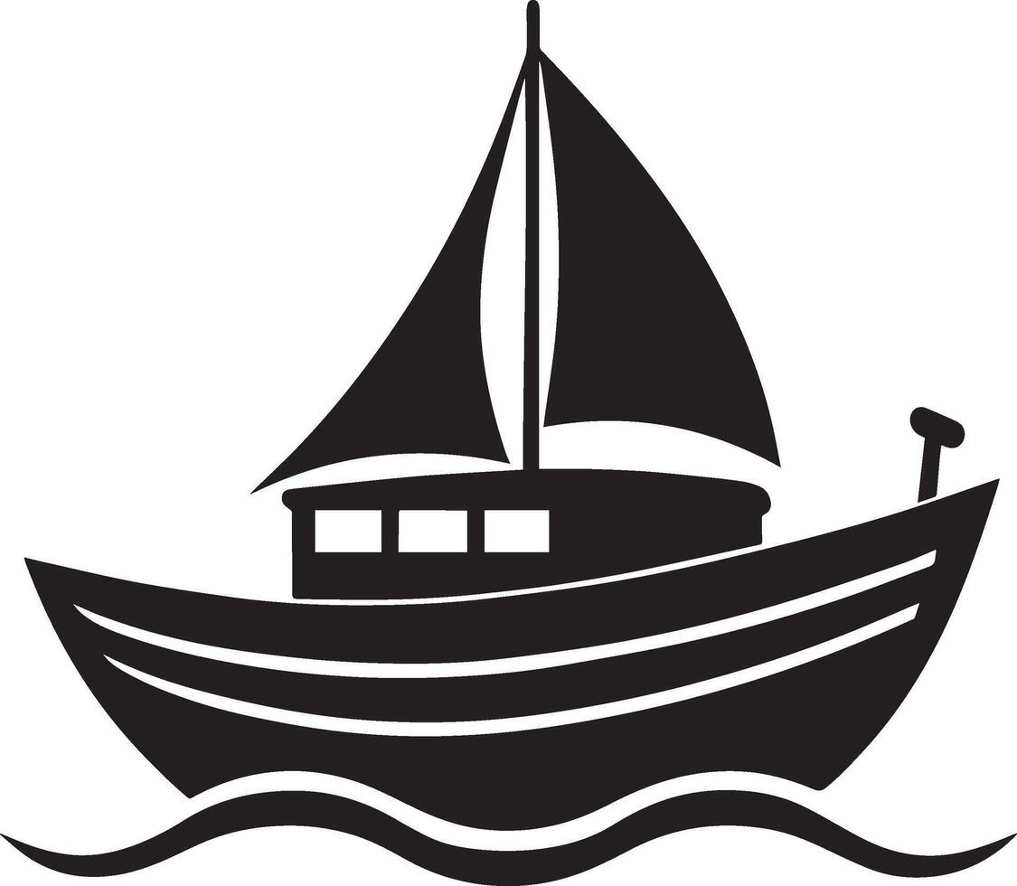 a black and white illustration of a boat vector