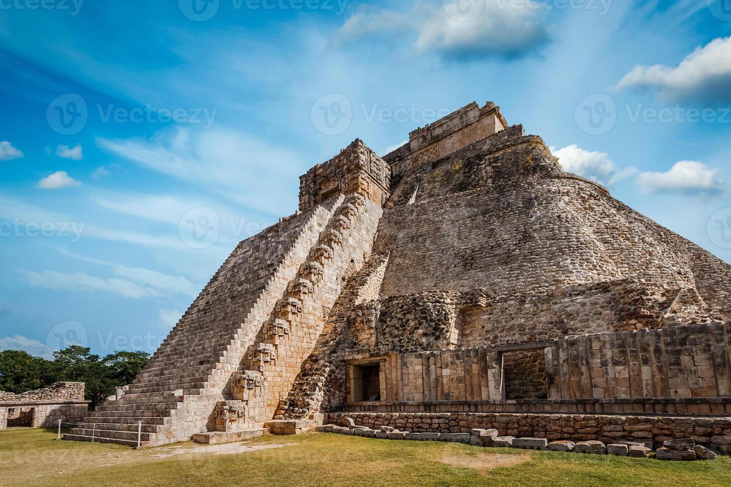 Mayan pyramid Pyramid of the Magician, El Adivino in Uxmal, Mexico photo