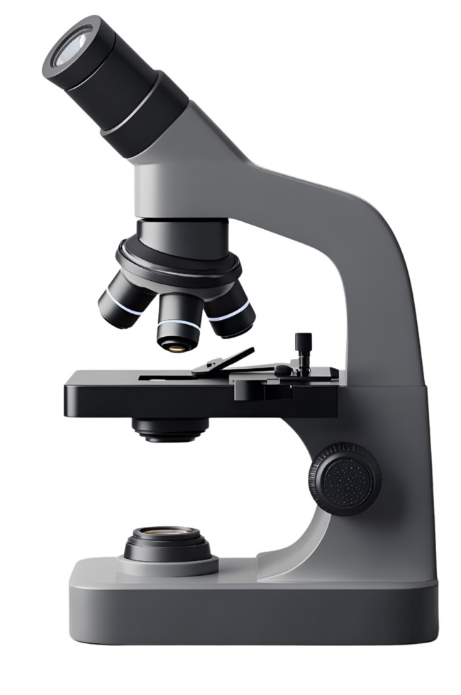 3D Microscope Icon for Scientific Research and Discovery png