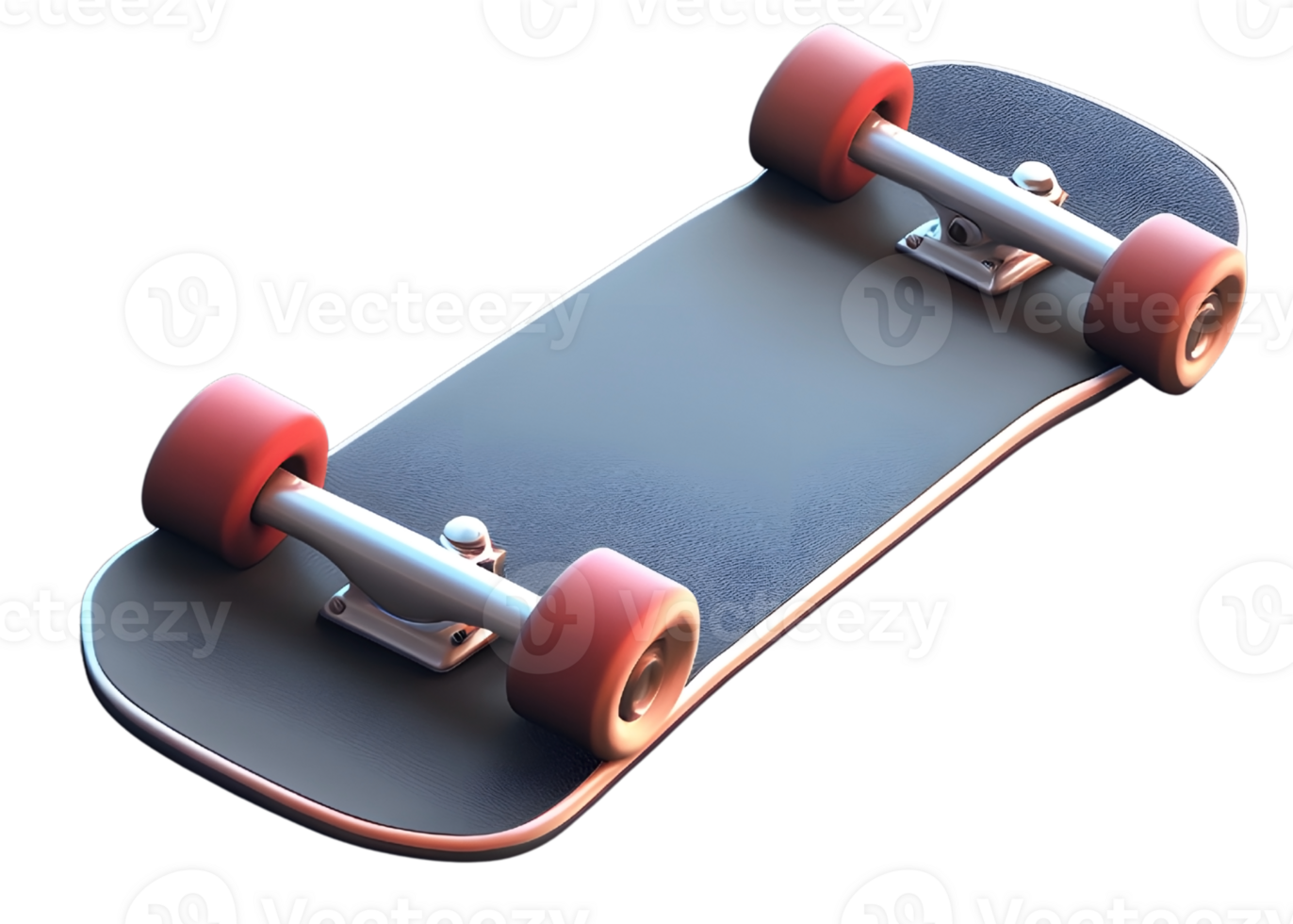 Sleek 3D Skateboard Icon Representing Adventure and Extreme Sports png