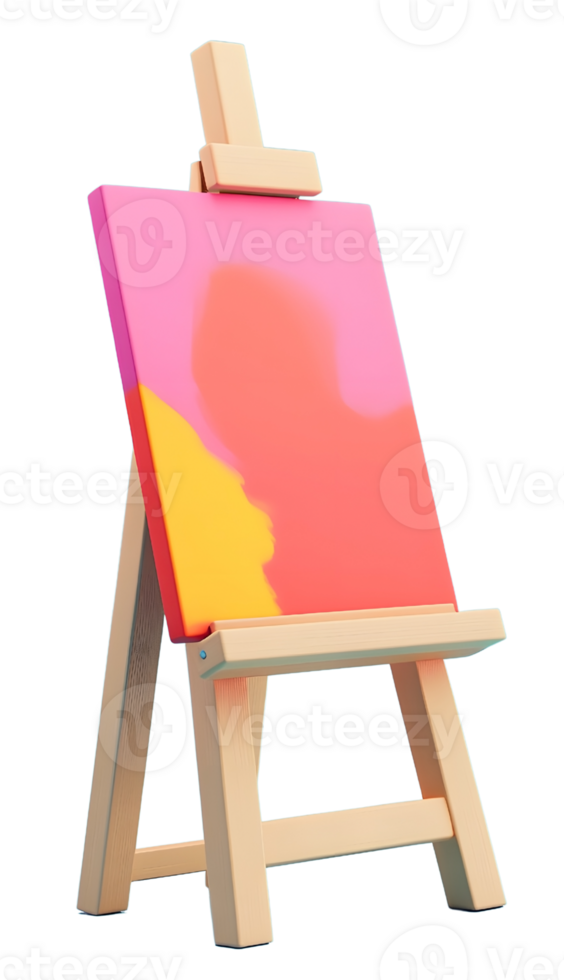 Colorful 3D Icon of Painting on Easel for Art Markets and Craft Fairs png