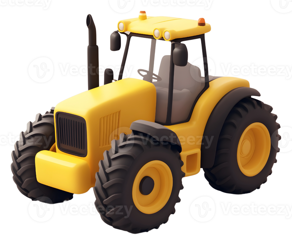 3D Tractor Icon, Symbol of Rural Farming and Agricultural Efficiency png