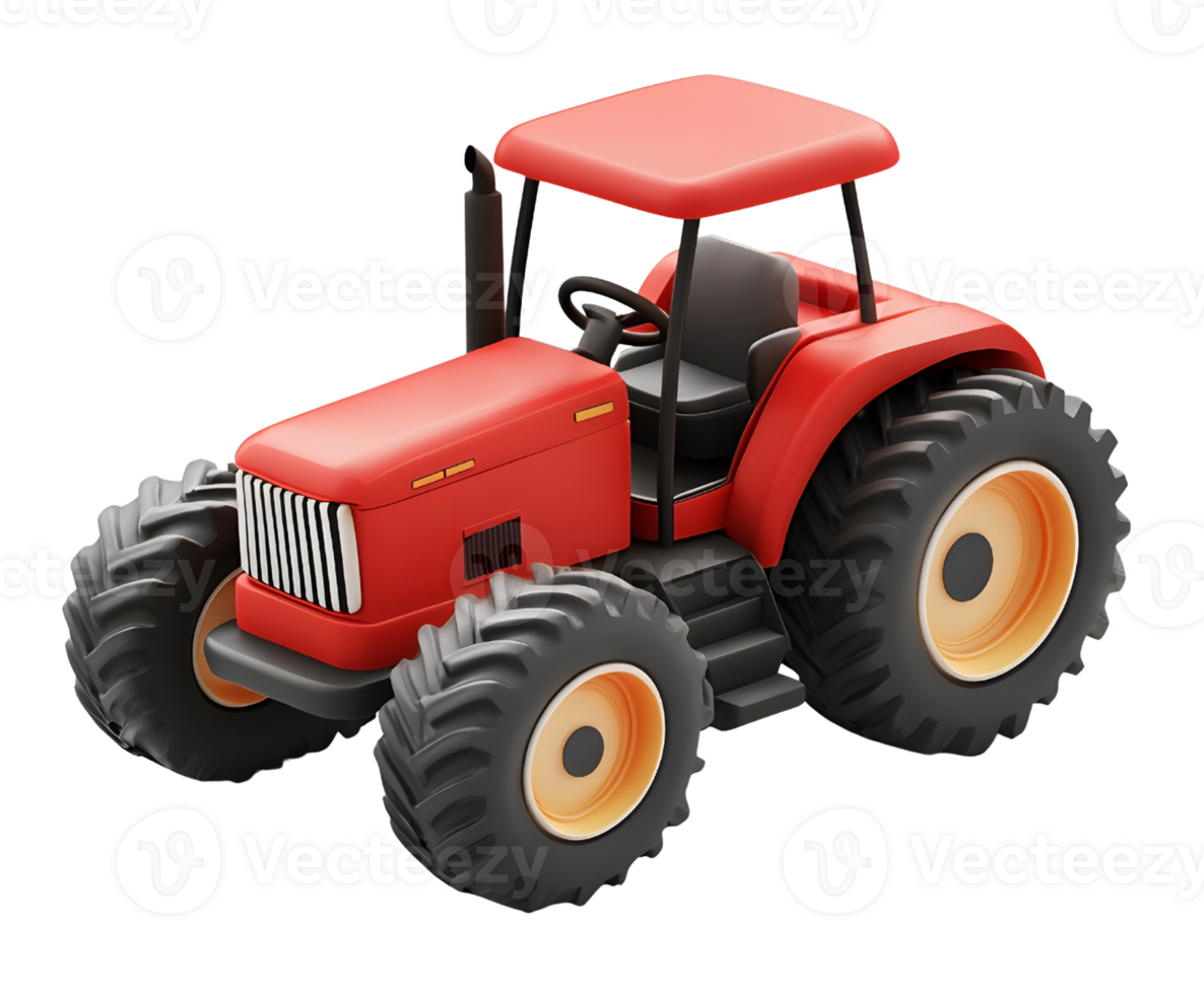 Durable 3D Tractor Icon for Agricultural and Rural Themes png