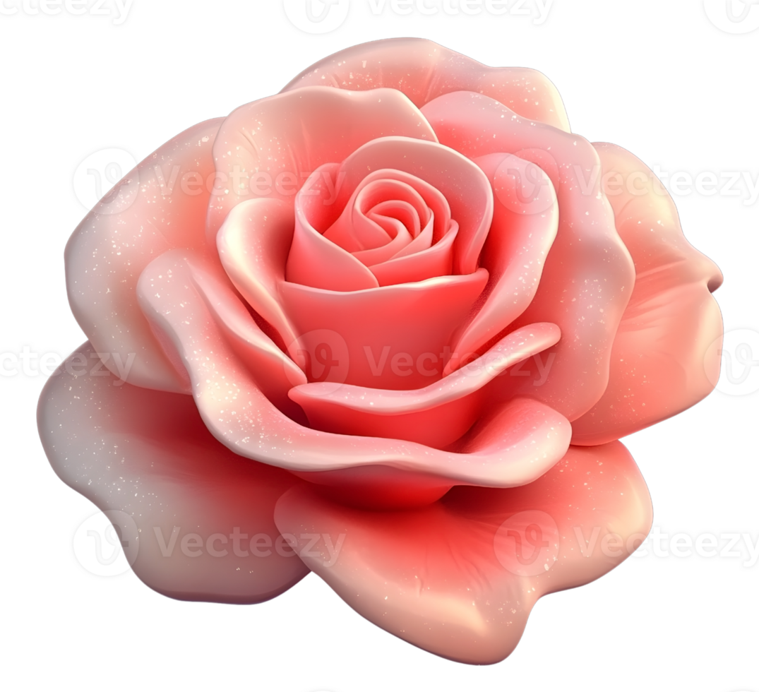 3D Rose Flower Icon for Gardening and Nature Designs png