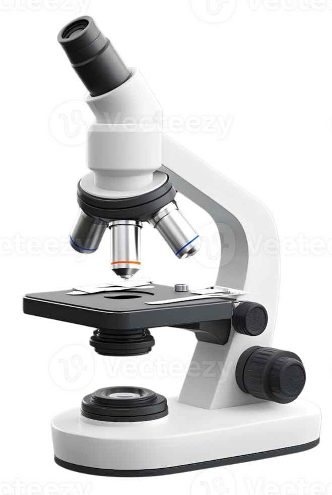 Precision Microscope 3D Icon for Advanced Scientific Exploration png