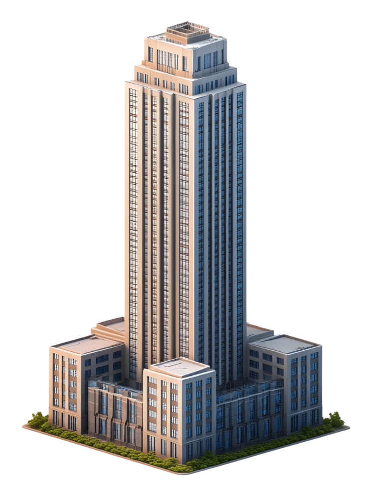 A large building with a large tower in the middle png