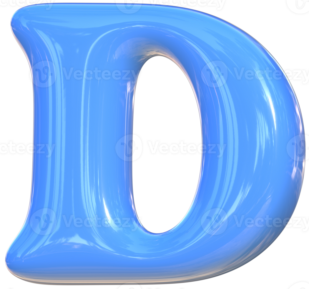 D cute 3D alphabet kawaii and colorful letters png